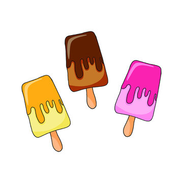fulcolor ice sream vector illustration . vector ice cream  on the stick images