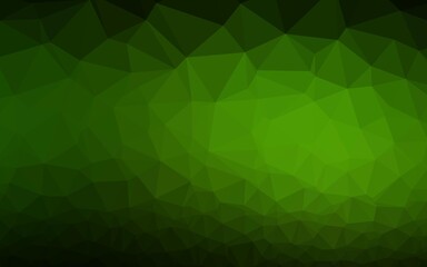 Dark Green vector polygon abstract background.