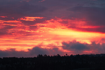 red sunset sky