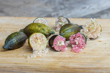 Citrus australasica (the Australian finger lime or caviar lime). The fruits are edible and the...