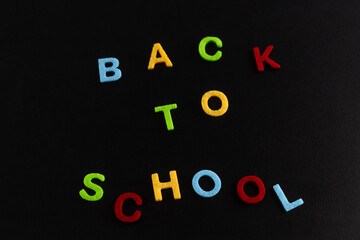 Colorful felt text letters 'back to school' 