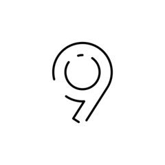 Minimalism line logo initial letter 9