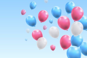 realistic balloons flying sky vector design illustration