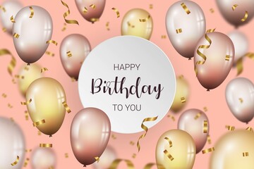 realistic birthday background vector design illustration