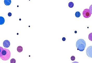 Light blue, red vector background with bubbles.