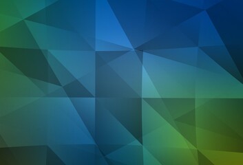 Obraz premium Light Blue, Green vector abstract polygonal pattern.