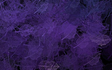 Dark Purple vector elegant template with leaves.