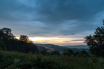 Sunset in Polańczyk after the storm, Bieszczady Mountains