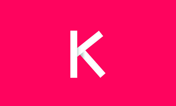 K is a very attractive vector with a stylish 3D design and pink background.