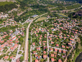 Aerial view of village of Tserovo, Bulgaria