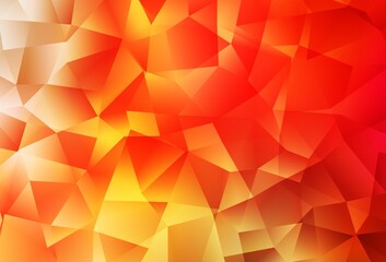 Light Red, Yellow vector abstract polygonal background.