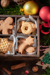 Traditionally Christmas gingerbread cookies as a small holiday snack