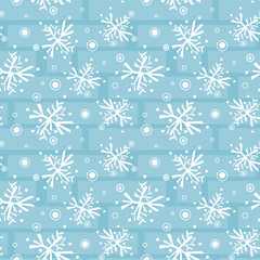 Snowflake seamless pattern. Christmas, Hanukkah, holiday. Soft, pastel print for gift wrap, tags, bags and labels, cards, fabric, backgrounds, paper products and decor.