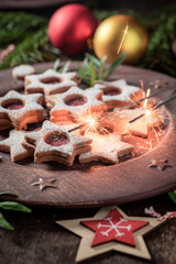 Homemade stained glass cookies for Christmas Eve