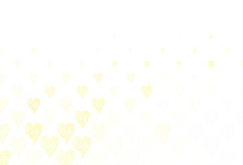 Light Orange vector template with doodle hearts.