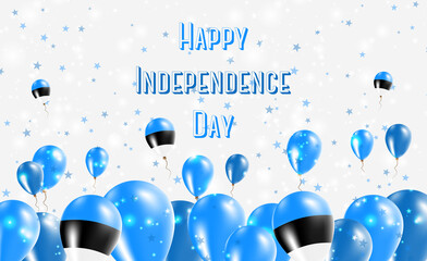 Estonia Independence Day Patriotic Design. Balloons in Estonian National Colors. Happy Independence Day Vector Greeting Card.