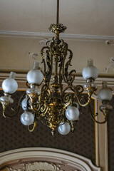 antique chandelier in the hotel