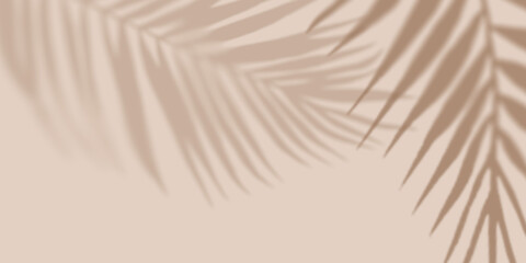 Shadow nature Palm light pastel Background. Creative copyspace. Unobtrusive background with Shadow. Illustration for cover, trend frame, card, banner, graphic design.
