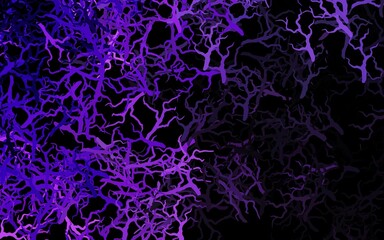 Dark Purple, Pink vector abstract background with leaves, branches.