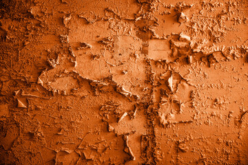fond ou texture d'arrière-plan abstraite de couleur orange,  peinture défraîchi sur mur