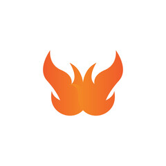 red smoldering fire icon vector logo, classic retro design