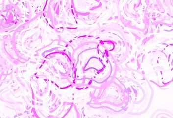 Light Purple, Pink vector backdrop with memphis shapes.