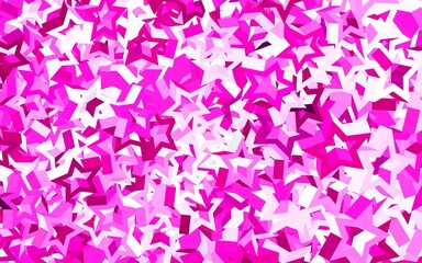 Light Pink vector backdrop with small and big stars.