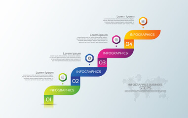 Presentation business infographic template colorful with 4 step