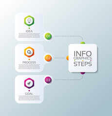 Presentation business infographic template with 3 step
