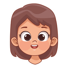 little girl head character