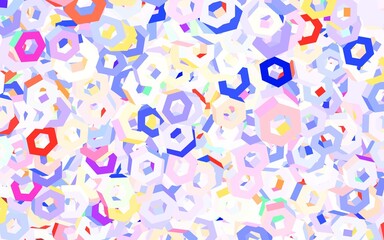 Light Blue, Red vector backdrop with hexagons.