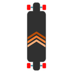 Vector illustration of a longboard.
