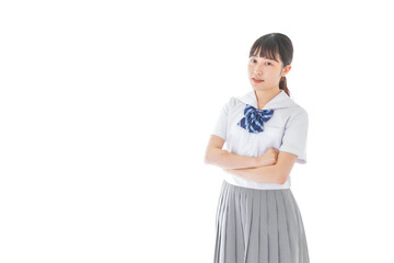 制服姿の女子学生ポートレート