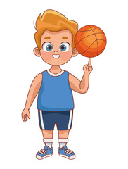 little boy playing basketball