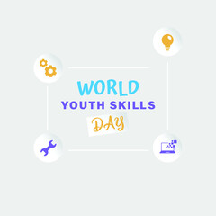 Social network concept, World youth skills day