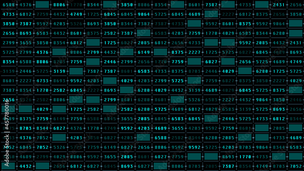 Poster Digital Number Random Data Simulation Algorithm Display Illustration Background