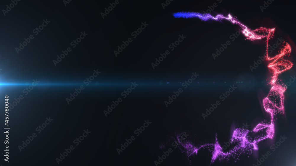 Poster Abstract Particle Trails Swirl Wave Element Structure on Flickering Flare Illustration Background