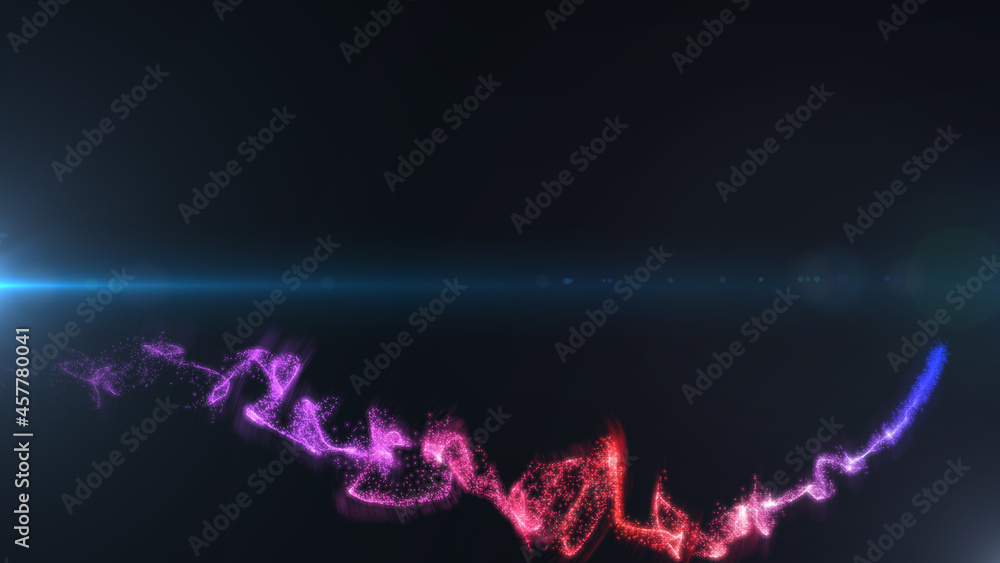 Leinwandbilder particle trails swirl element flying wave structure on flickering flare illustrationbackground