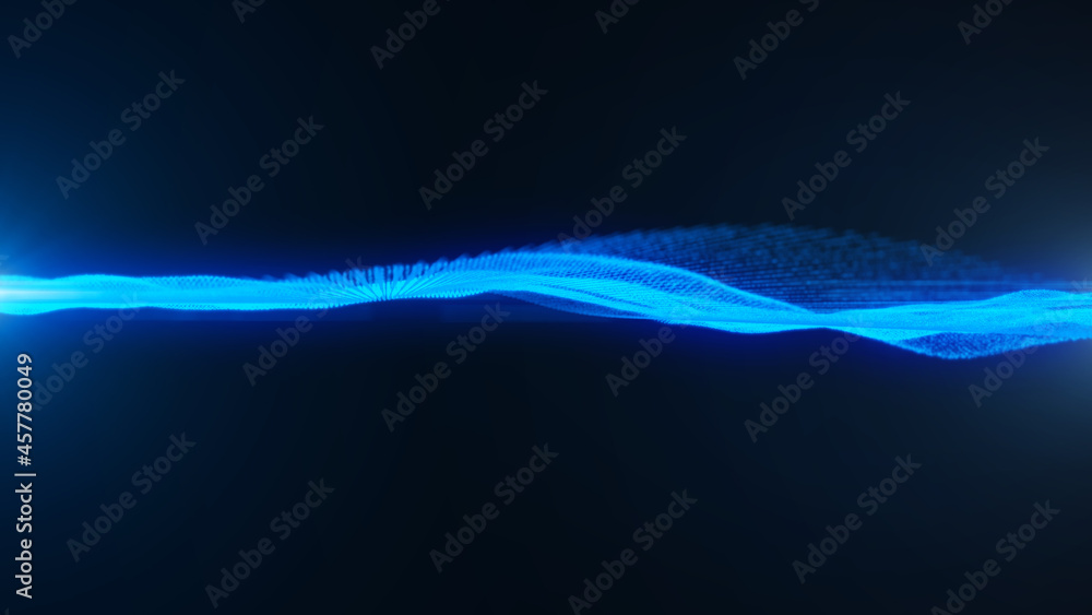 Poster Futuristic Dynamic Wave Element Security Data Flow Communication Illustration Background	
