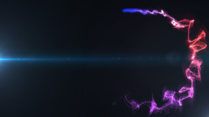 Abstract Particle Trails Swirl Wave Element Structure on Flickering Flare Illustration Background