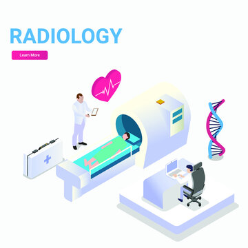 Radiology 3d isometric vector illustration concept for banner, website, landing page, ads, flyer