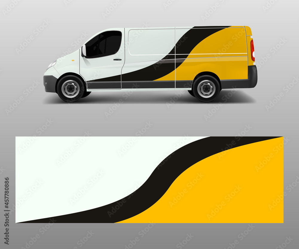 Wall mural graphic abstract racing designs for vehicle sticker vinyl wrap. car decal vector