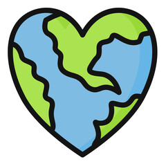 heart earth icon