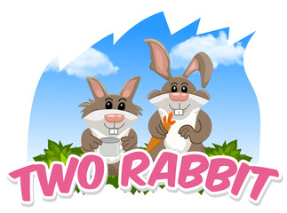 two rabbits in the garden