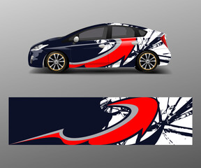 Car decal graphic vector wrap vinyl sticker. Graphic abstract wave shape designs for branding, race and drift car template design vector