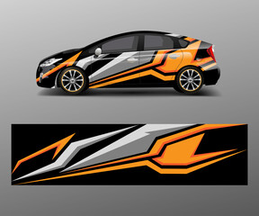 Fototapeta premium Car decal vector, graphic abstract racing designs for vehicle Sticker vinyl wrap