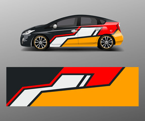 Fototapeta premium Car decal vector, graphic abstract racing designs for vehicle Sticker vinyl wrap