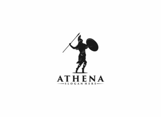 Athena vector logo illustration design in white background
