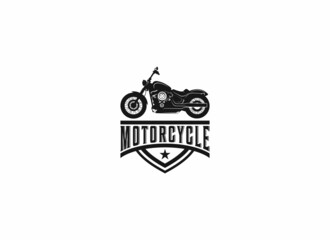 big motorcycle illustration logo on white background
