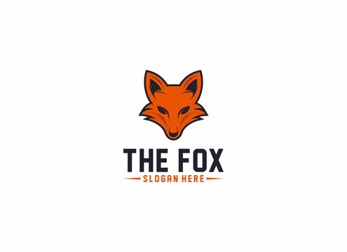 fox logo with leaf-shaped eyes on a white background
